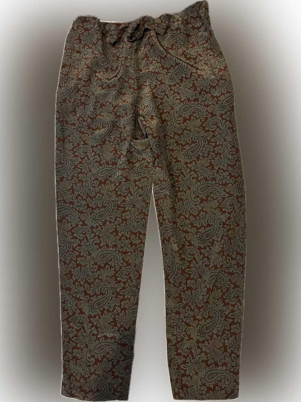 Donna Karan Brown Paisley Trousers